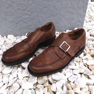 Johnston & Murphy Shoes Size 10.5 W Leather Brown Dress Loafers Made in Italy